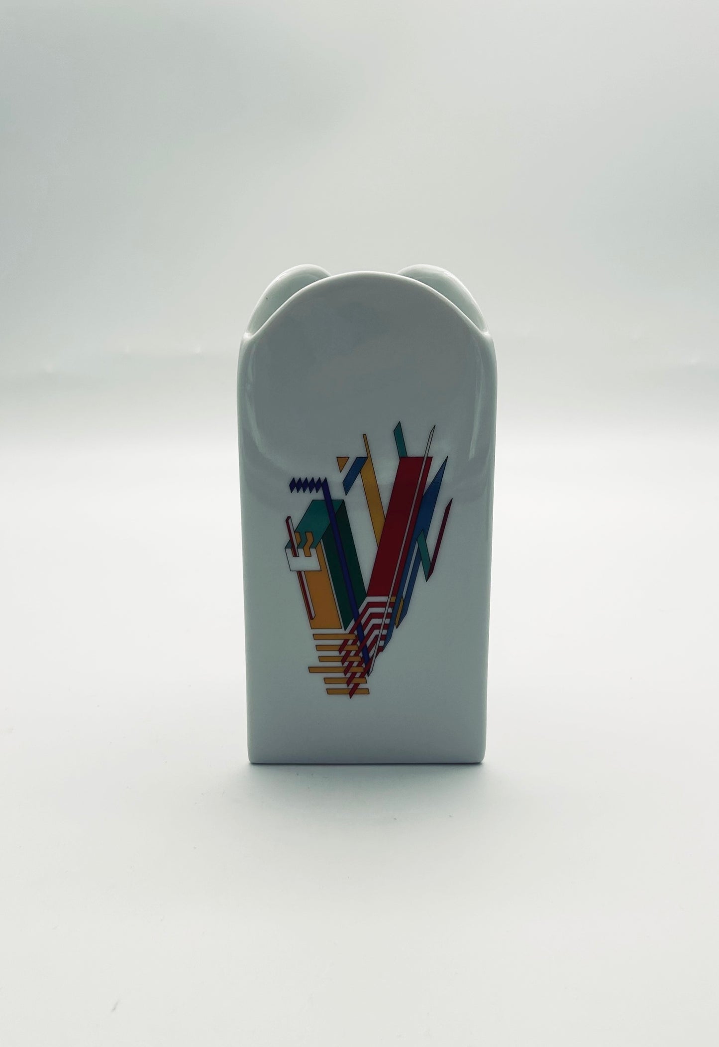 Vase céramique Alphabet blanc, Marcello Morandini, Rosenthal, 80s