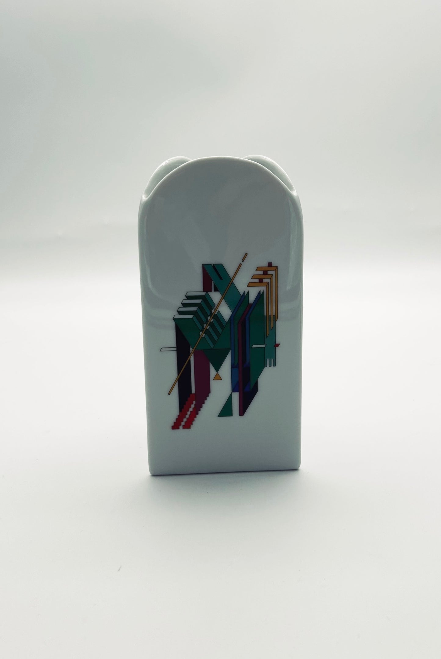 Vase céramique Alphabet blanc, Marcello Morandini, Rosenthal, 80s