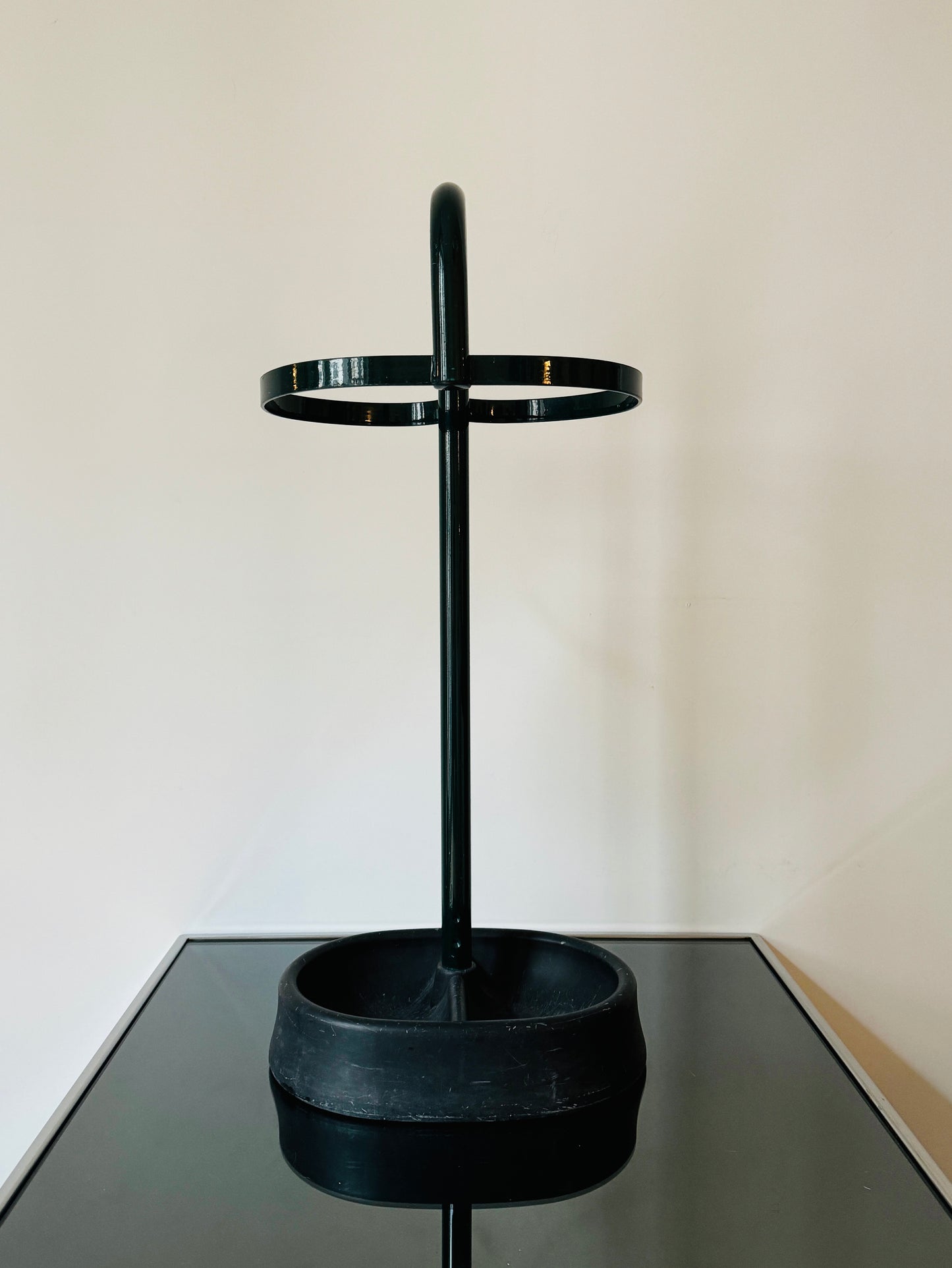 Porte-parapluie noir par Enzo Mari pour Danese, Italie, 70s
