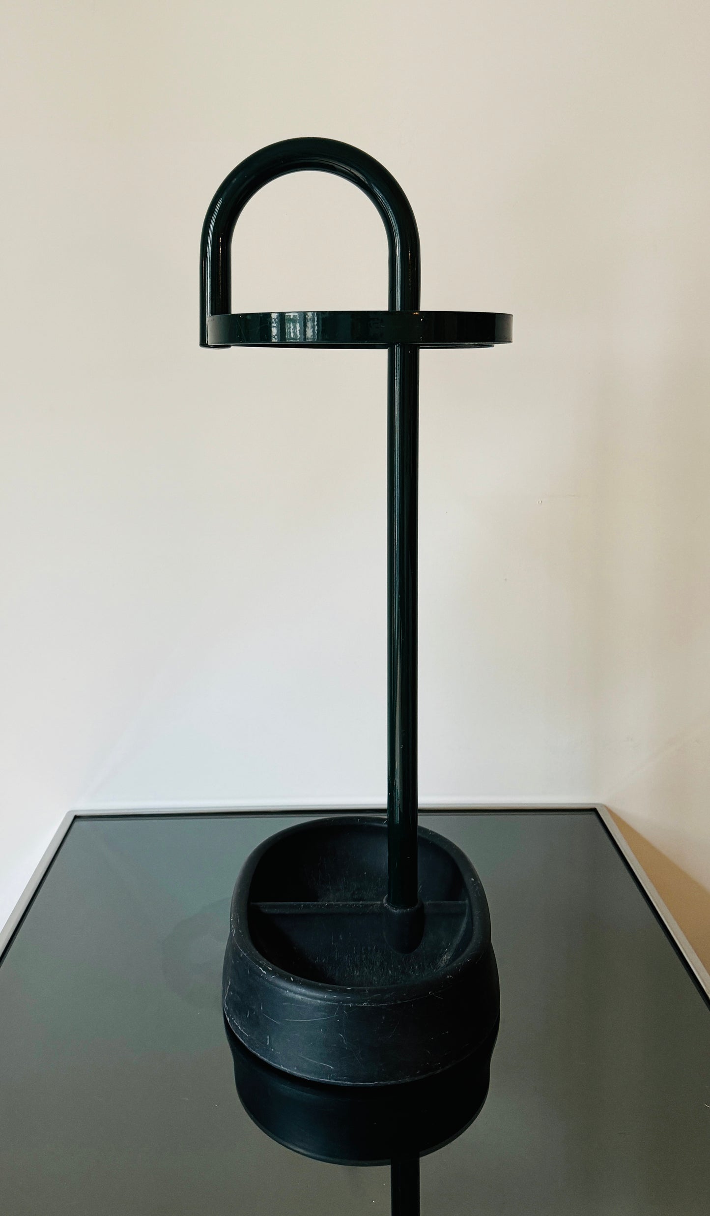 Porte-parapluie noir par Enzo Mari pour Danese, Italie, 70s