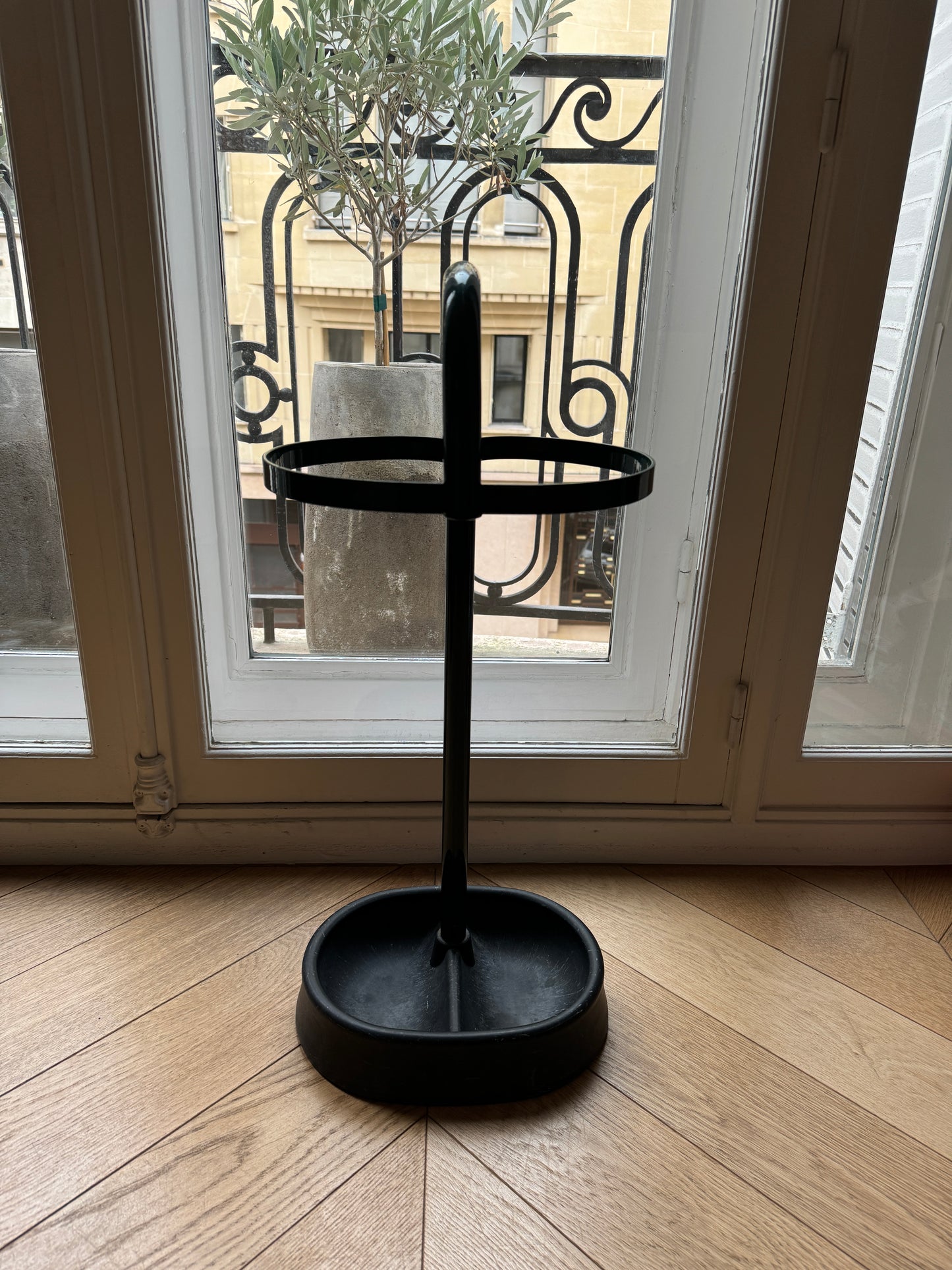 Porte-parapluie noir par Enzo Mari pour Danese, Italie, 70s