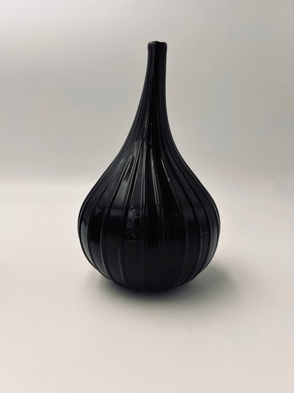 Vase Drop noir brillant, Verre de Murano, Salviati, R. Stellon, Italy 2004