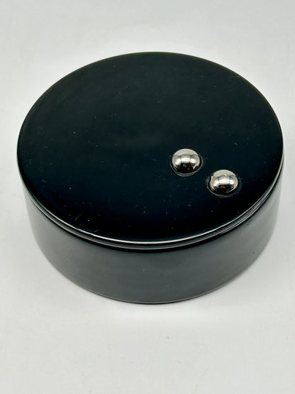 Black ceramic box, Sicart, Italy, 1970s