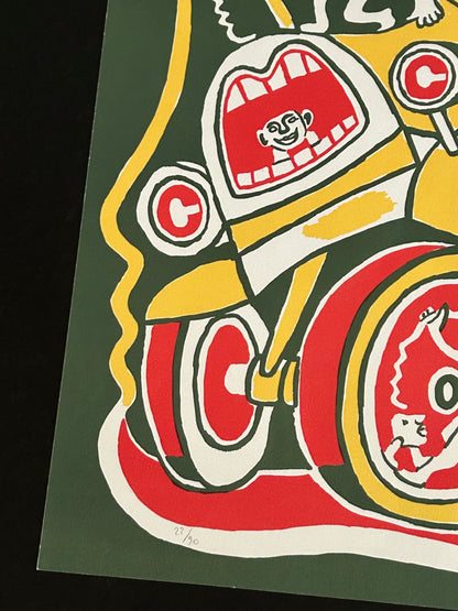 Sérigraphie Yvon Taillandier, tracteur vert, 2000s