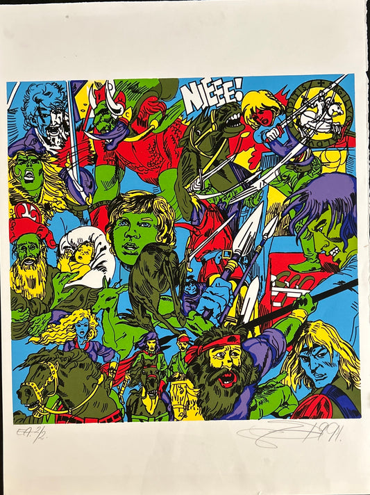 Screen print, History of Lille, Erro, 90s