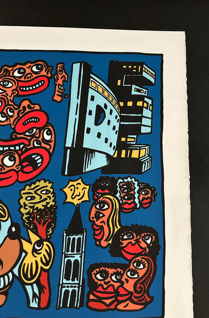 Lithographie "Saint Denis", Hervé di Rosa, 90s
