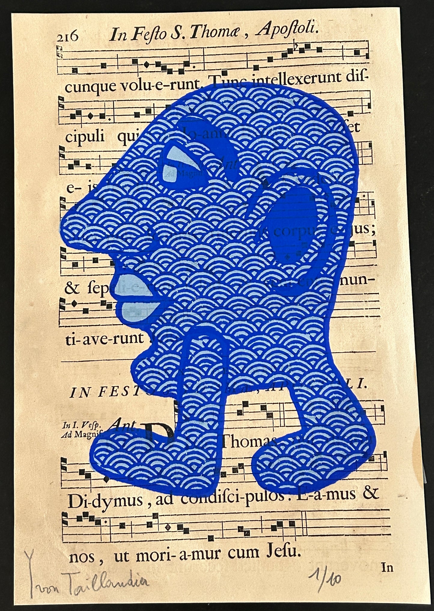 Sérigraphie, Yvon Taillandier, Capitipède bleu, 2015