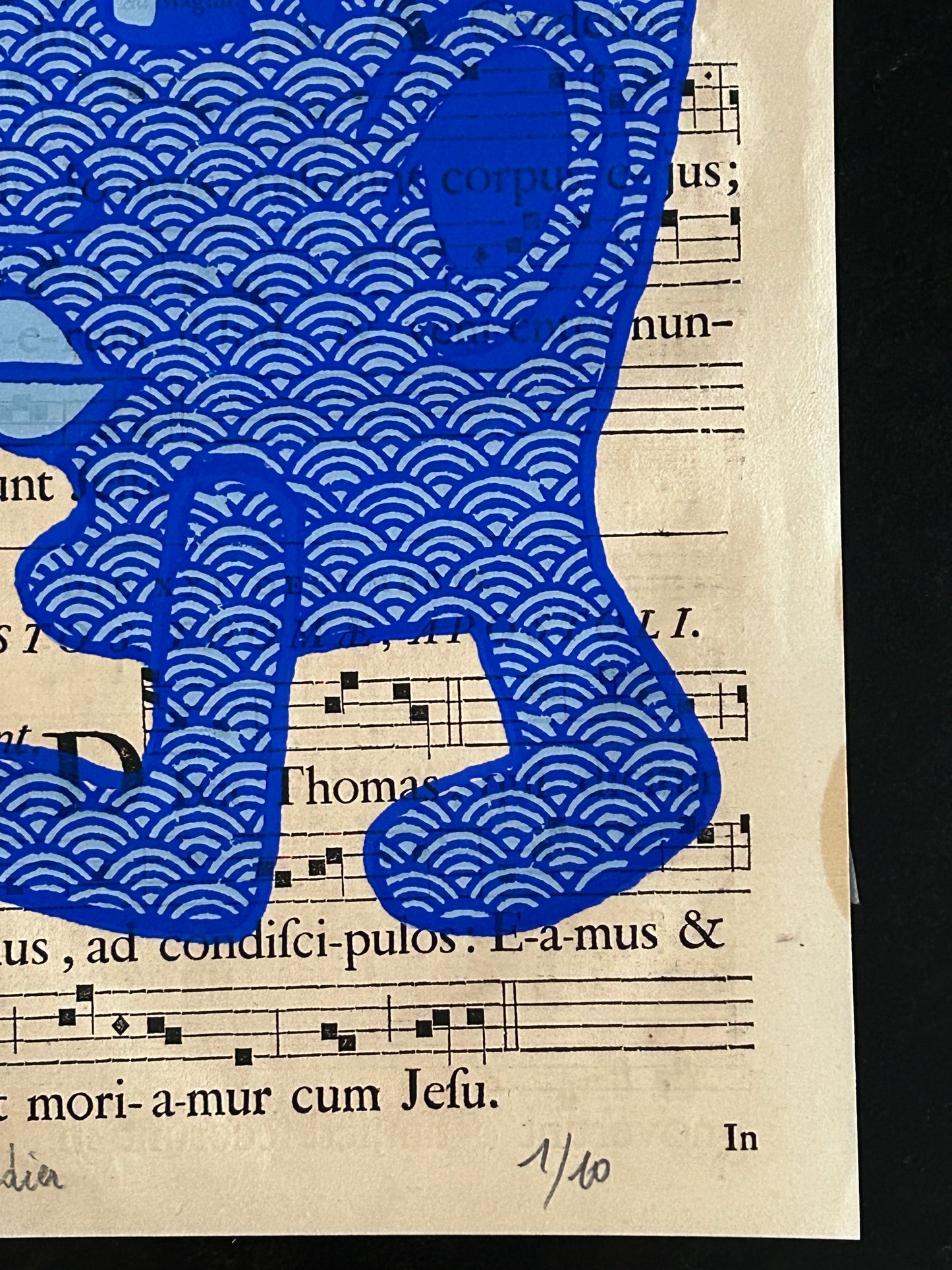 Sérigraphie, Yvon Taillandier, Capitipède bleu, 2015