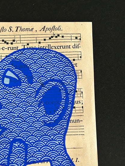 Sérigraphie, Yvon Taillandier, Capitipède bleu, 2015