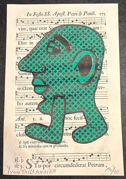 Sérigraphie, Capitipède vert, Yvon Taillandier, 2015