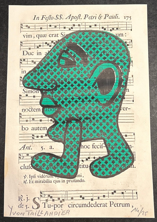 Sérigraphie, Capitipède vert, Yvon Taillandier, 2015