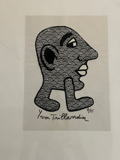Lithographie calque Yvon Taillandier,  Capitipéde, 70s