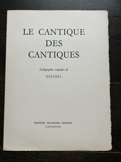 Lithographie GILIOLI, "Composition" rond bleu, 70s