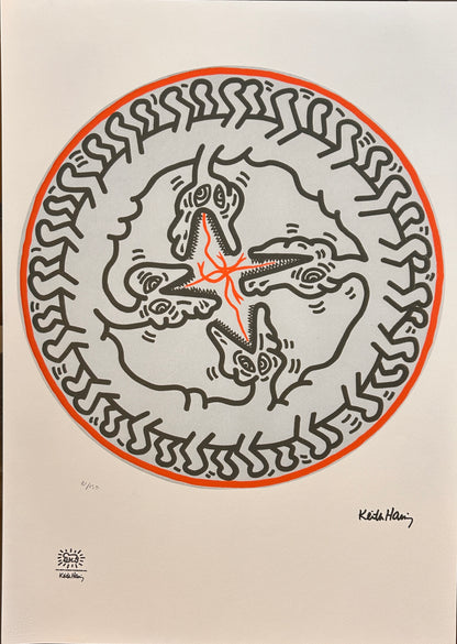 Sérigraphie Keith HARING, Dragon infini,