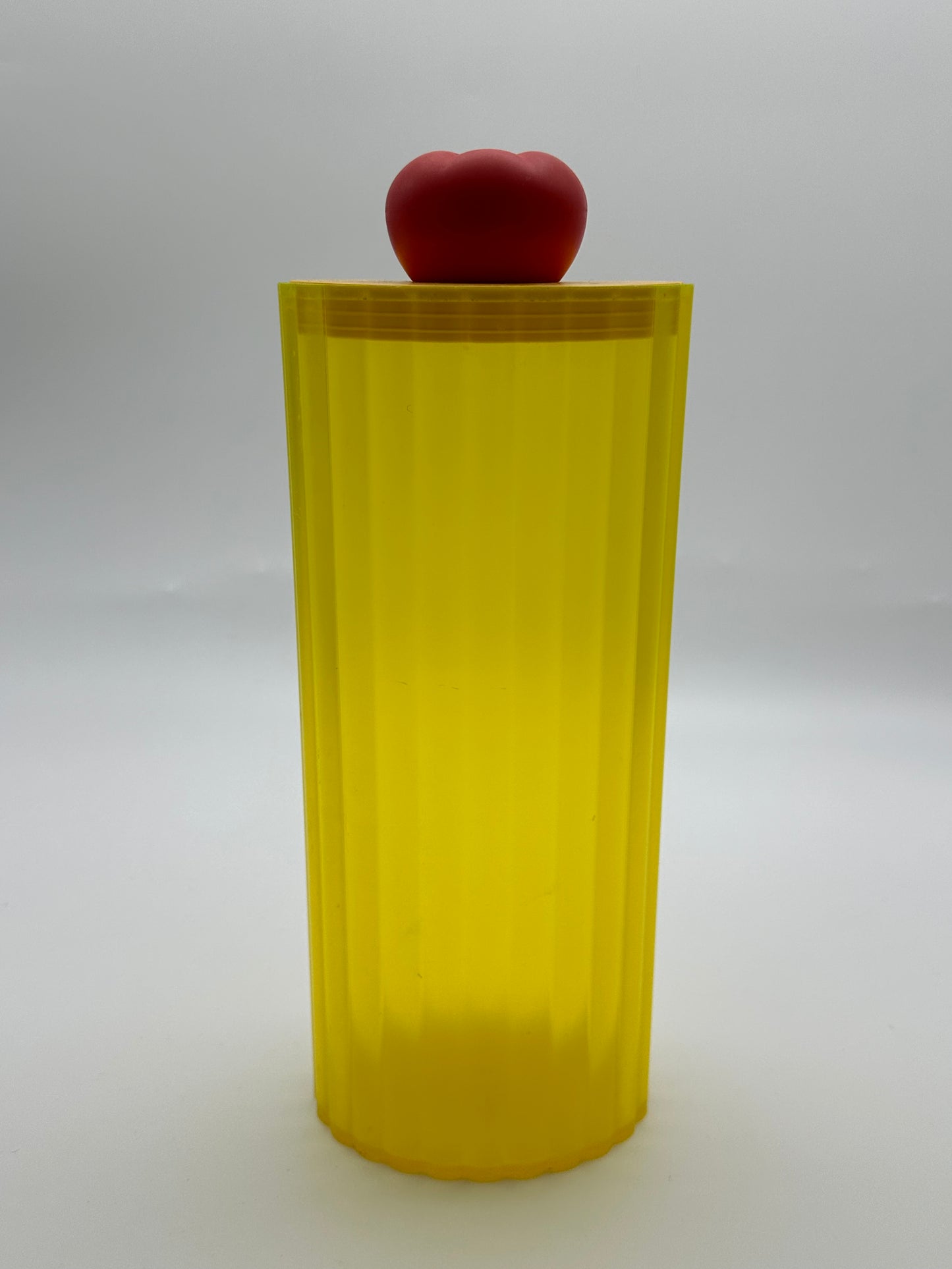 Boite à spaghetti "Rigatone" jaune, Stefano Giovannoni, Alessi , 80s