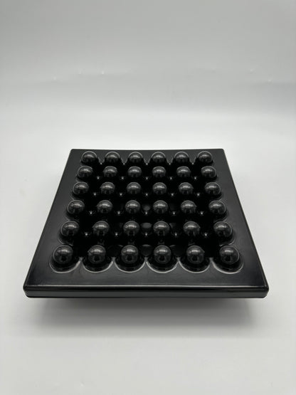 Cendrier postmoderne noir Synthesis, Ettore Sottsass, Olivetti, 70s