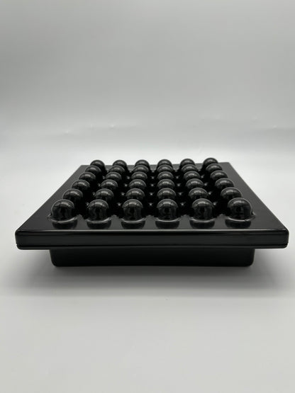 Cendrier postmoderne noir Synthesis, Ettore Sottsass, Olivetti, 70s