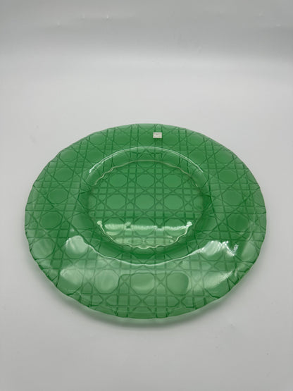 Assiette de présentation en cristal, cannage XL, Dior, 80s
