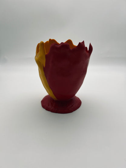 Vase en résine souple rouge et jaune, Gaetano Pesce, 2000s