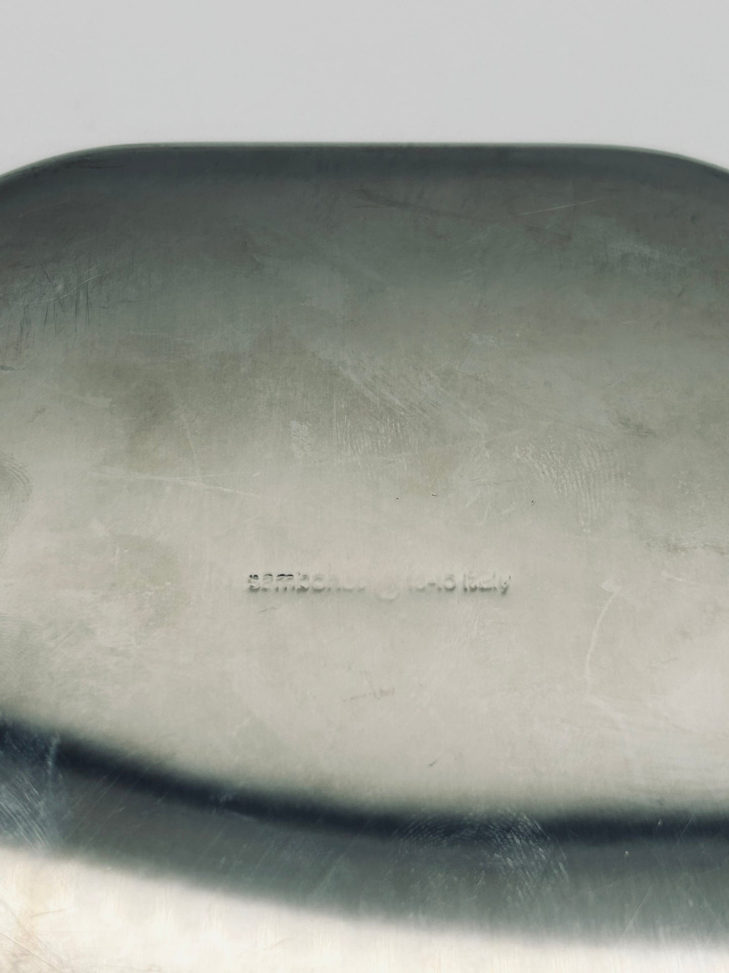 Seau à glace postmoderne, verre et acier, Roberto Sambonet 70s