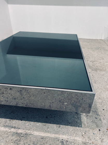 Table basse miroir, Willy Rizzo pour Cidue, 70s