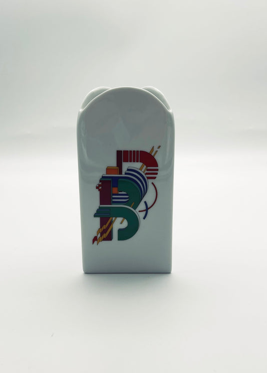 Vase céramique Alphabet blanc,  Marcello Morandini, Rosenthal, 80s