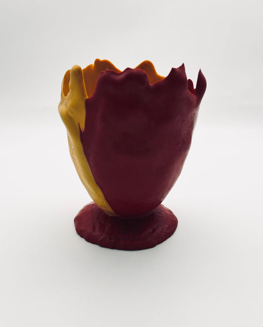 Vase en résine souple rouge et jaune, Gaetano Pesce, 2000s