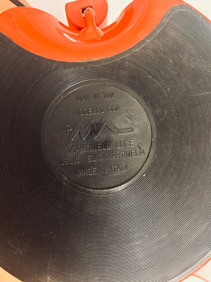 Lampe à poser rouge, Flex Calotta, Elio Martinelli, Martinelli Luce, 70s