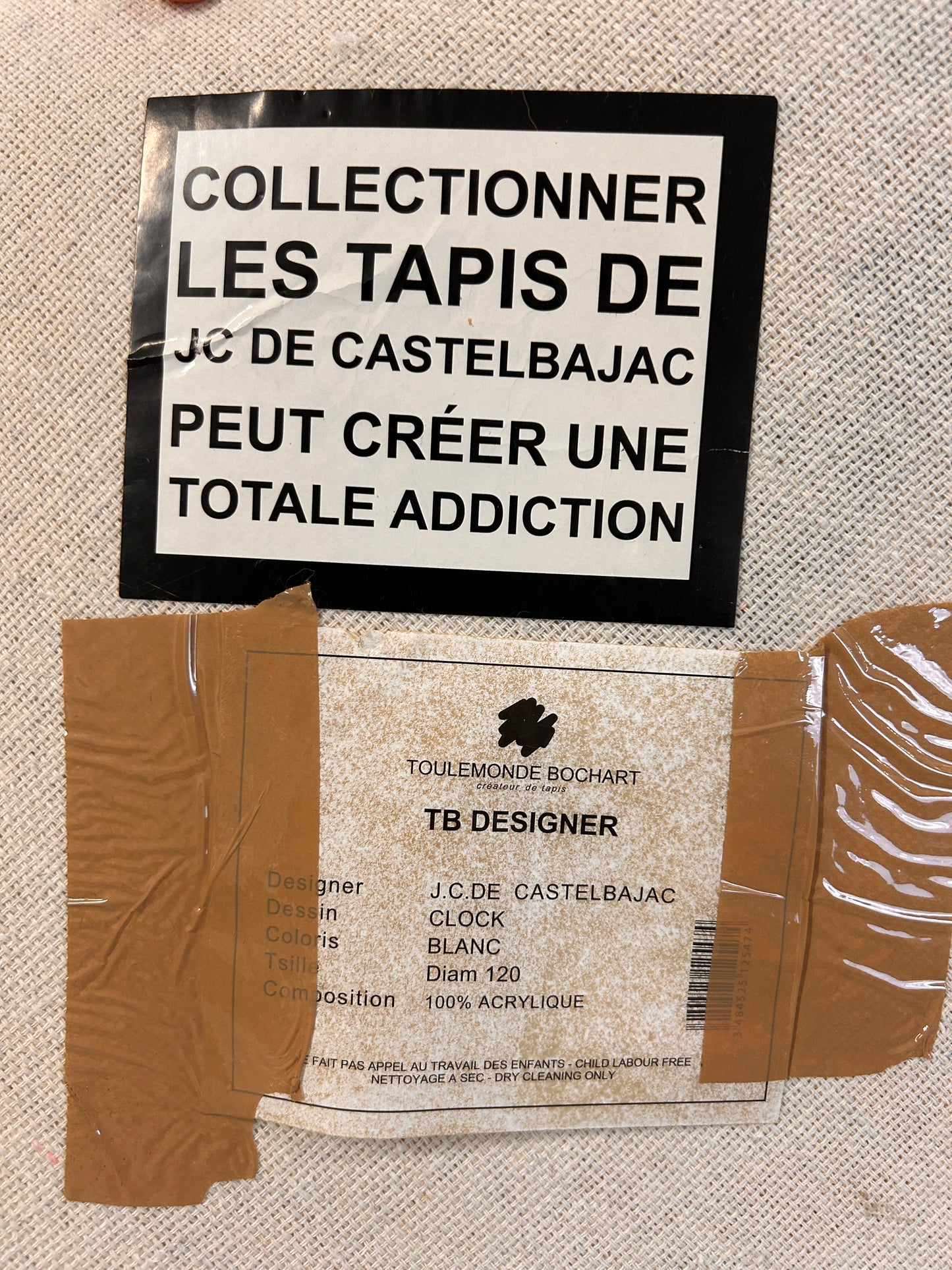 Tapis Clock, JC de Castelbajac pour Toulemonde Bochart, 90s