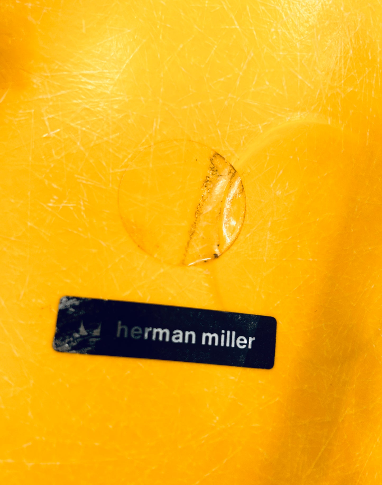 Chaise DSX jaune Charles et Ray Eames, édition Herman Miller