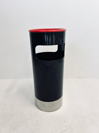 Porte-parapluies noir et rouge, Gino Colombini, Kartell, 70s