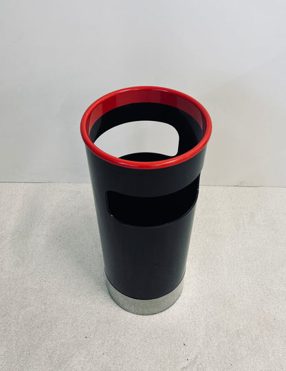 Porte-parapluies noir et rouge, Gino Colombini, Kartell, 70s