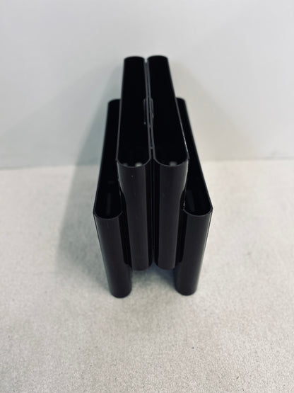 Porte-revues marron 4 compartiments, Giotto Stoppino, Kartell, 70s