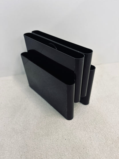 Porte-revues marron 4 compartiments, Giotto Stoppino, Kartell, 70s