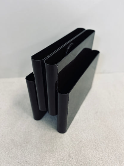 Porte-revues marron 4 compartiments, Giotto Stoppino, Kartell, 70s
