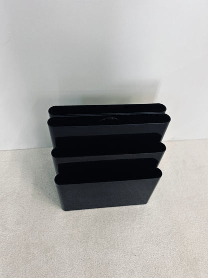 Porte-Revues Noir 6 compartiments, Giotto Stoppino, Kartell, 70s