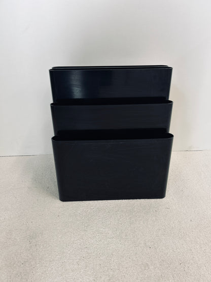 Porte-Revues Noir 6 compartiments, Giotto Stoppino, Kartell, 70s