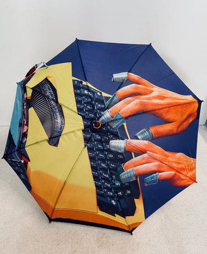 Parapluie bleu Machine à écrire, Toiletpaper, Seletti, 2000s