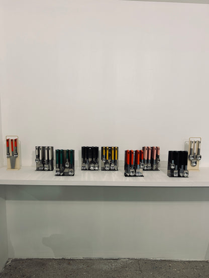 Set de couverts suspendus jaunes Abert, Italie, 70s