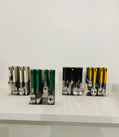 Set de couverts suspendus jaunes Abert, Italie, 70s