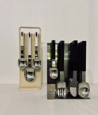 Set de couverts suspendus noirs Abert, Italie, 70s