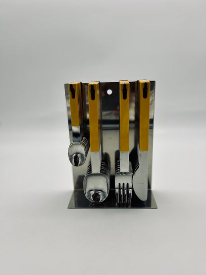 Set de couverts suspendus jaunes Abert, Italie, 70s
