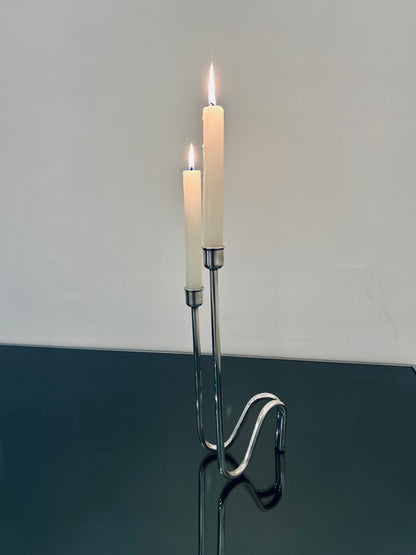 Chandelier Flame, double bougie, Lino Sabattini, 70s