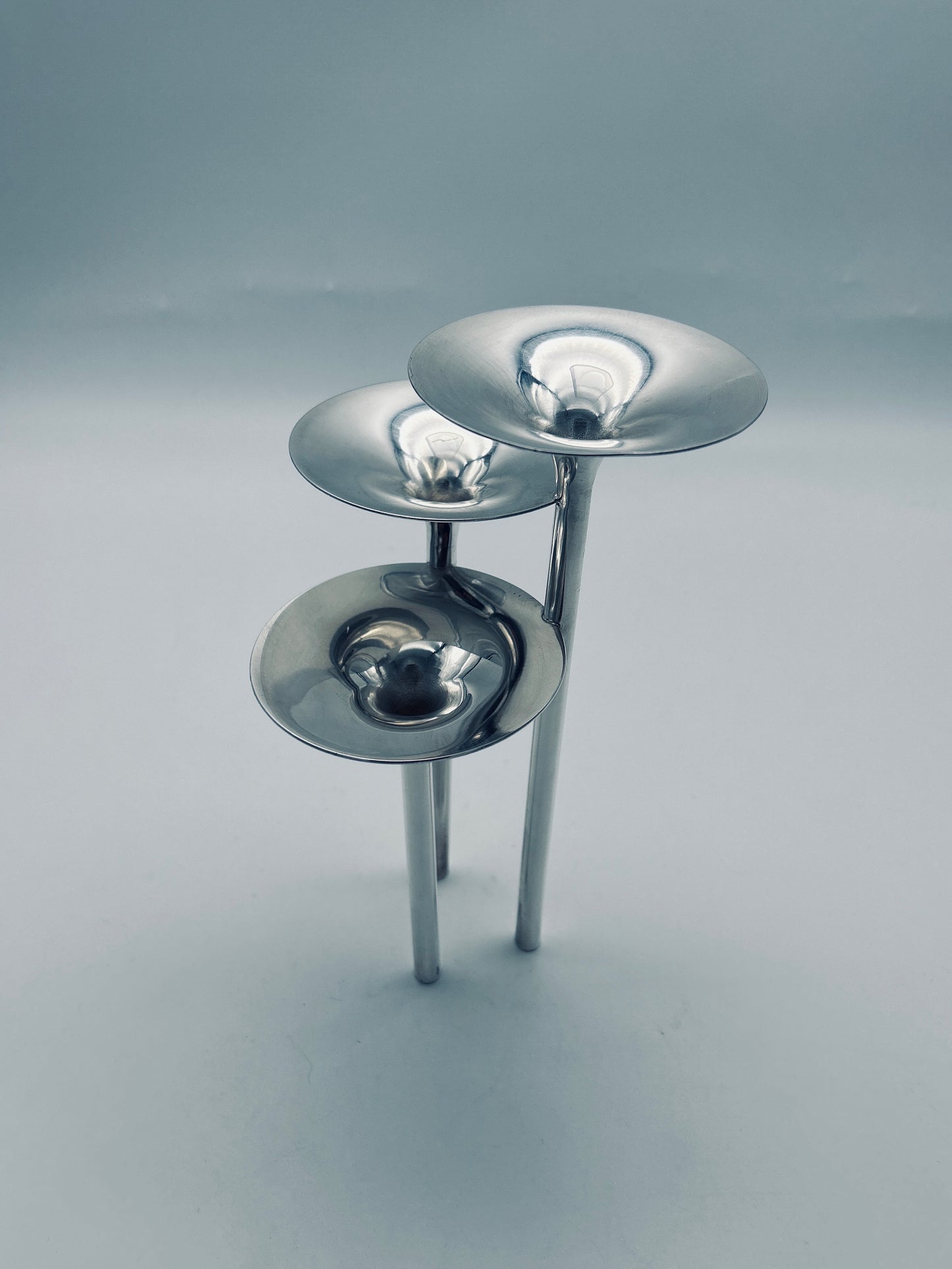 Chandelier bougeoirs trompettes, Lino Sabattini, Christofle, 70s