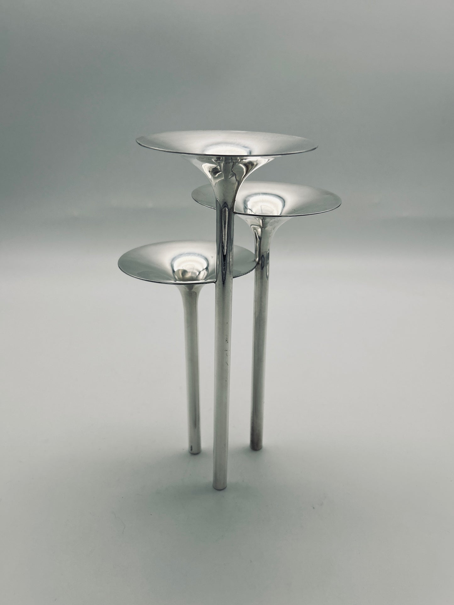 Chandelier bougeoirs trompettes, Lino Sabattini, Christofle, 70s