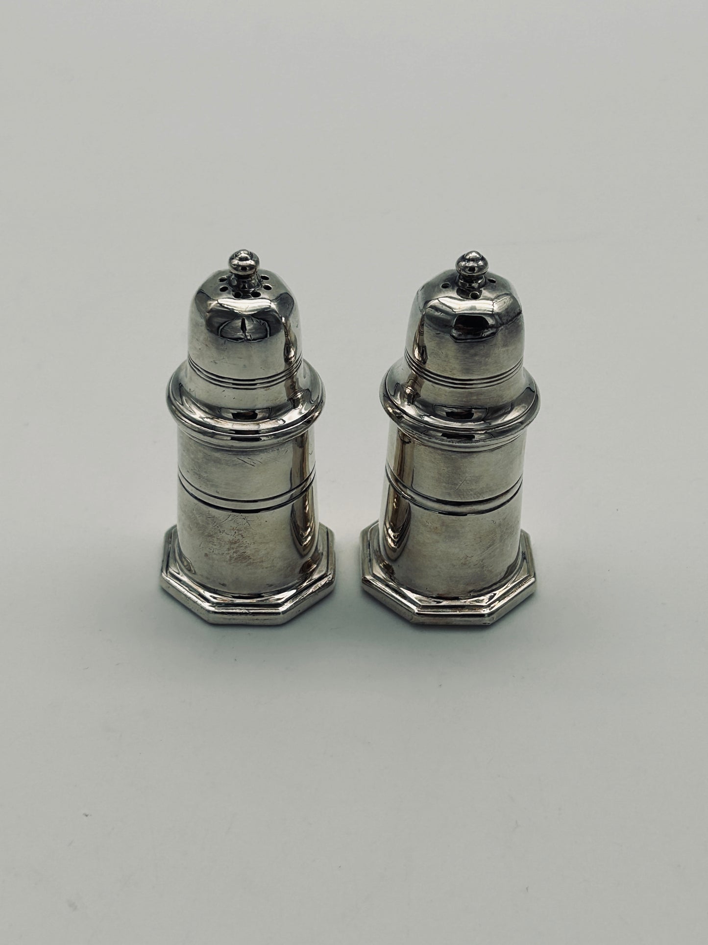 Paire de salière et poivrière, Villars, Christofle, 80s