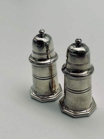 Paire de salière et poivrière, Villars, Christofle, 80s
