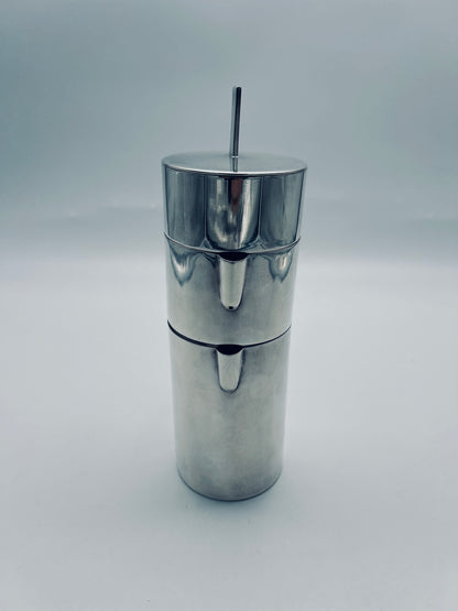 Service à thé empilable cylindrique, Lino Sabattini, 60s
