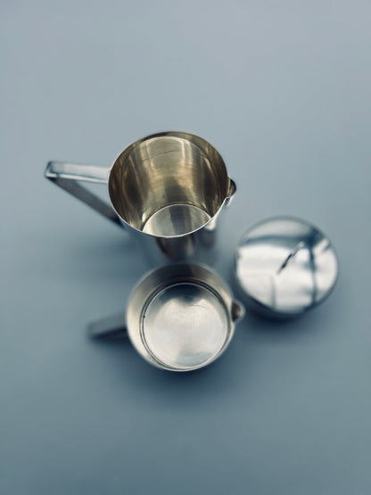 Service à thé empilable cylindrique, Lino Sabattini, 60s