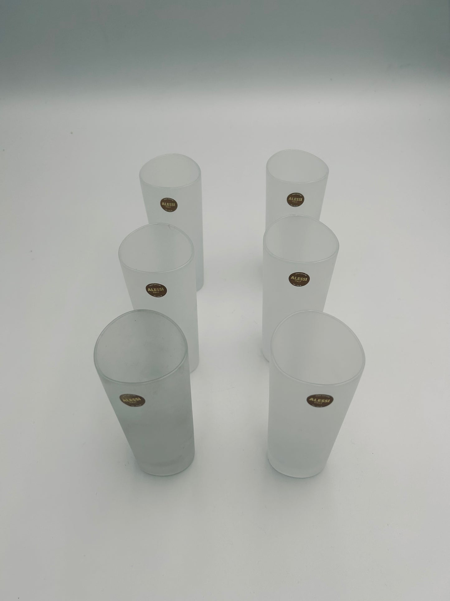 Verres à eau en verre dépoli, Colombina, Fuksas et Mandrelli, Alessi, 2000s